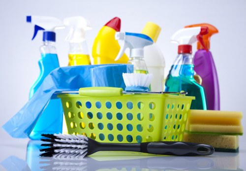 Carpet cleaning team following safe working practices
